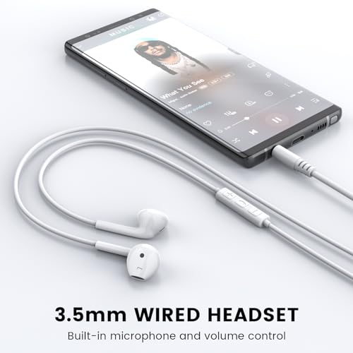 Wired Earbuds with Microphone,Wired Earphones in Ear Headphones HiFi Stereo - color: White, size: 2 pack