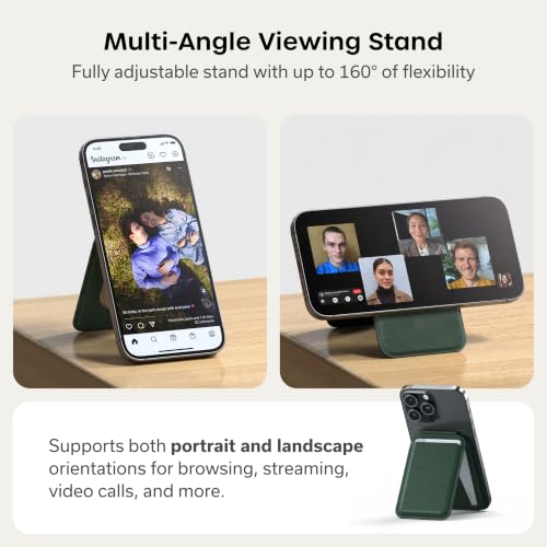 Satechi MagSafe Wallet Stand, Card Holder, NFC Pass-Through - color: Forest Green