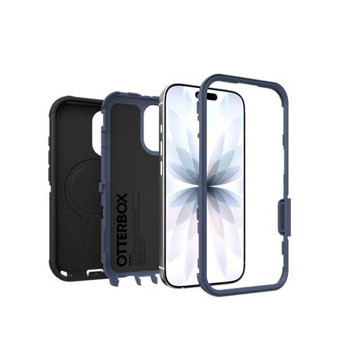 OtterBox iPhone 17 (Only) - Defender Series Case - Black Shadow (Black & Blue) - Snaps on MagSafe - Tough - Rugged & Durable - color: Black Shadow (Black & Blue), style: iPhone 17