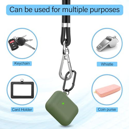 takyu Phone Lanyard, 2 Pack Adjustable Cell Phone Lanyard Crossbody Neck Strap & 2 Pack Phone Wrist Strap with 2 Pcs Tether Tabs Compatible for iPhone Android Smartphones-Black Grey - color: Black+grey
