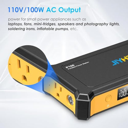 JIYHF Portable Power Bank with AC Outlet, 100W Portable Laptop Charger - style: P100 Yellow