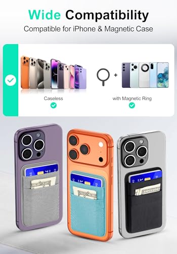Senose Magnetic Wallet for Phone, 6-Card Holder, Stretchy Magnet Phone Wallet Green - color: Green