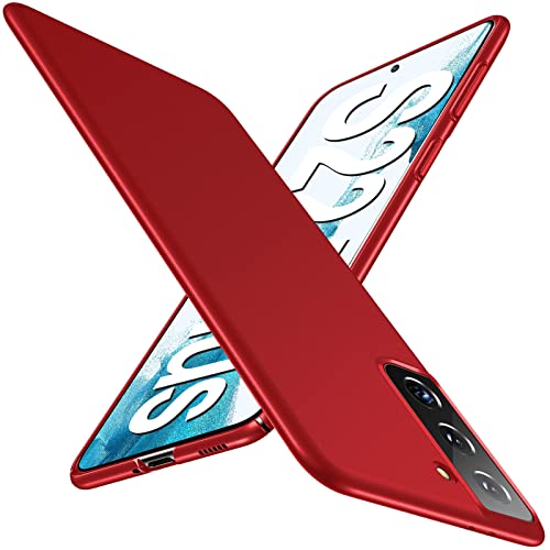 Gxmeuie Ultra Thin Case for Samsung Galaxy S22/S22+/S22 Ultra, Slim Phone Case [Silky Touch] Matte Hard PC Back Cover with Camera Protection for Samsung S22/S22 Plus/S22 Ultra 5G (S22 Plus, Red) - color: Red, size: S22 Plus