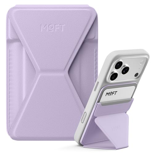 MOFT Magnetic Wallet Stand Compatible with iPhone 18/17/16/15/14/13 Series, Angle Adjustment Magsafe Compatible MOVAS Phone Stand - color: Peony, size: Standard