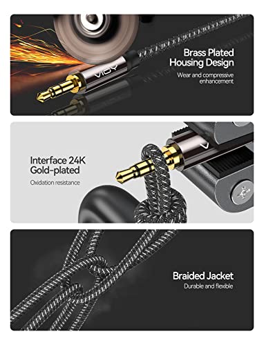 VIOY Headphone Extension Cable 10 FT, 3.5mm Male to Female Braided Aux Cord - size: 10FT