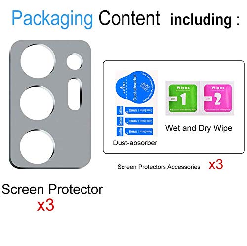 Suoman 3-Pack for Samsung Note 20 Ultra Camera Lens Protector - [Aluminum alloy] [Does not Affect Night Shots] 9H Hardness Tempered Glass Film - Silver - color: Silver