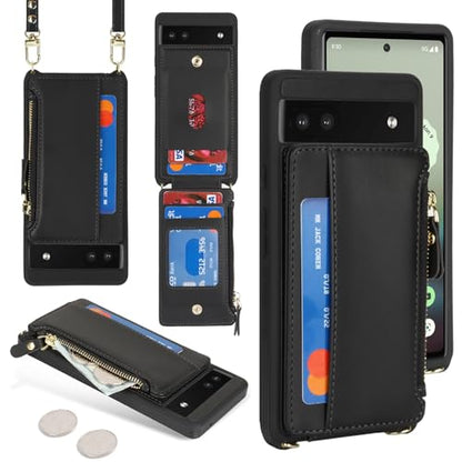 Cavor Compatible with Google Pixel 6a Case Wallet, Black - color: Black, size: Google Pixel 6a