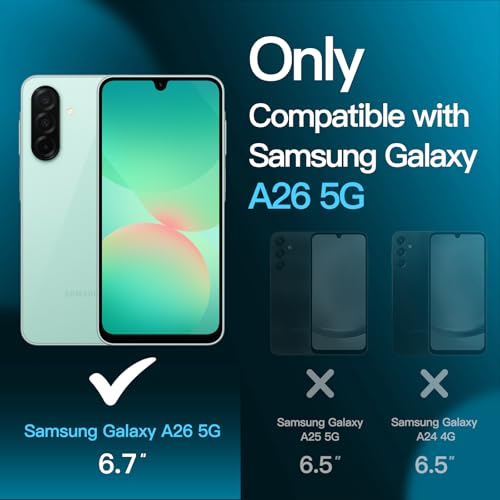 JETech Screen Protector for Samsung Galaxy A26, 3-Pack - size: Galaxy A26