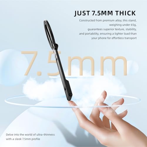 Ultra-Thin Magnetic Phone Tripod for iPhone 18 17 16 15 14 13 12, Black - color: Black