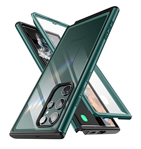 SUPCASE for Samsung Galaxy S22 Ultra Case (Unicorn Beetle Edge Pro), [Built-in Screen Protector] [Military-Grade Protection] Slim Frame Clear Protective Phone Case for S22 Ultra 5G 2022, Peacock - color: Peacock