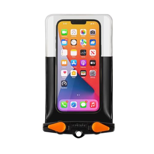 Aquapac Waterproof Phone Case, Medium, Black | iPhone and Android, Made in The UK, Hiking, Mountain Biking, Running Accessory, Floating, IPX8 certified to 30 ft deep. - color: Black, size: Medium
