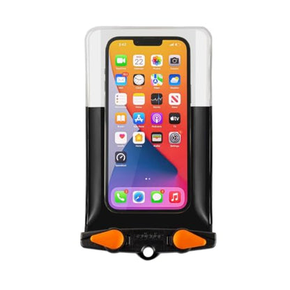 Aquapac Waterproof Phone Case, Medium, Black | iPhone and Android, Made in The UK, Hiking, Mountain Biking, Running Accessory, Floating, IPX8 certified to 30 ft deep. - color: Black, size: Medium
