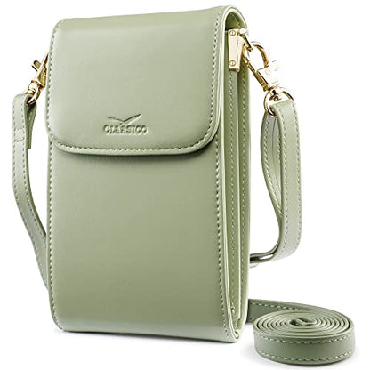 Classico Small Crossbody Phone Purse for Women - Crossbody Bag Wallet for Phone, Cards, Accessories - color: Olive