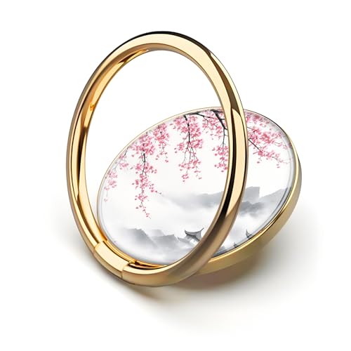 Cell Phone Ring Holder, Cute Metal Phone Grip Stand Finger Ring Kickstand, Flexible 360°Rotation Phone Tablet Case Accessories Compatible with Most Phones Misty Mountain Flowers - color: Misty Mountain Flowers