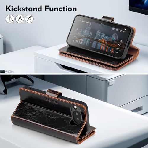 Shieldtop Compatible with Google Pixel 10a Wallet Case with Card Holder,Women Men RFID Blocking PU Leather Phone Case Flip Shockproof TPU Protective Cover Kickstand Credit Card Slots,Coffee - color: Coffee-U1, size: Pixel 10a - 6.3"