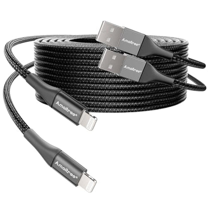 USB to Lightning Cable, 4Ft 2-Pack Woven 3A Fast Charge for iPhone&CarPlay