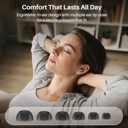 TOZO Hybrid Active Noise Cancelling in Ear Wireless Earbuds, 68H Playtime - color: Black