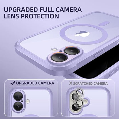 BERFY for iPhone 17 Case, Compatible with MagSafe, Built-in Privacy Screen Protector, Camera Protection, Shockproof Full Body Phone Case 6.3", Clear Lilac