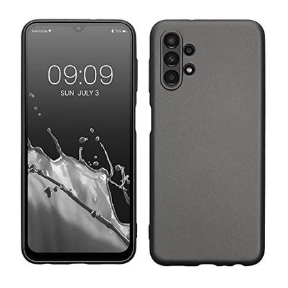 kwmobile Case Compatible with Samsung Galaxy A13 4G Case - Soft Slim Metallic TPU Silicone Cover - Metallic Grey - color: Metallic Grey, size: Galaxy A13 4G