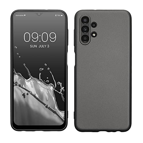 kwmobile Case Compatible with Samsung Galaxy A13 4G Case - Soft Slim Metallic TPU Silicone Cover - Metallic Grey - color: Metallic Grey, size: Galaxy A13 4G