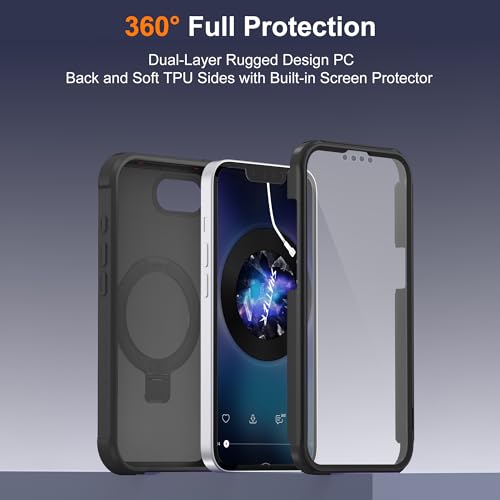 Compatible with iPhone 17E/16E Case with Stand 6.1",Black - color: Black, size: Iphone 17E/16E