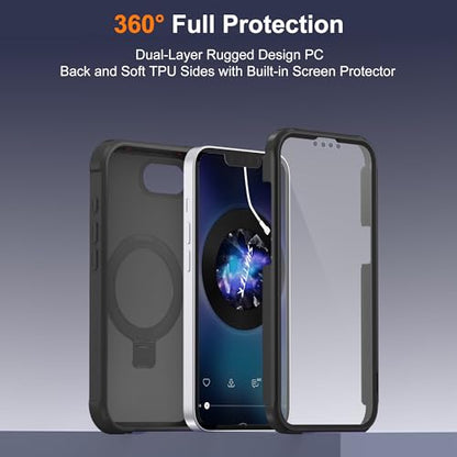 Compatible with iPhone 17E/16E Case with Stand 6.1",Black - color: Black, size: Iphone 17E/16E