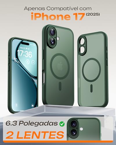 TOCOL for iPhone 17 Case, Compatible with MagSafe, Alpine Green - color: Alpine Green, size: Iphone 17