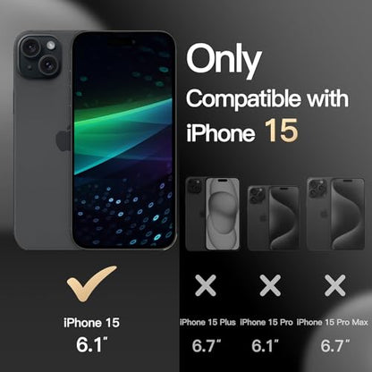 Diverbox for iPhone 15 Pro Case [Shockproof] [Dropproof] [Tempered Glass Screen Protector ],Heavy Duty Protection Phone Case Cover for Apple iPhone 15 Pro 6.1 inch (Dark Green) - color: Dark Green