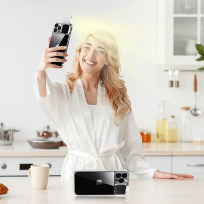 Selfie Light for iPhone 14 Pro Max Case with LED Built-in Light-Up Fill Light Rechargeable for TIK Tok/Stream/Makeup/Live/Video- Selfie (2 Models, 3 Level Brightness) - size: for iPhone 14 Pro Max