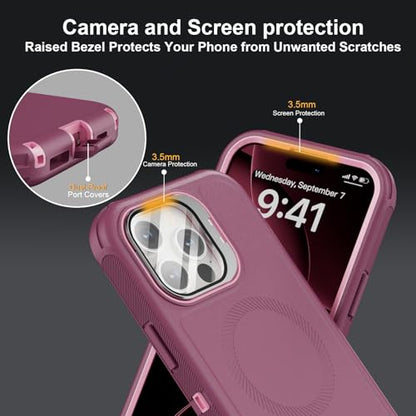 Follaroma for iPhone 16 Pro Case,Heavy Duty Case,6.3'', Purple-Pink - color: Purple-pink, size: iPhone 16 Pro 6.3''