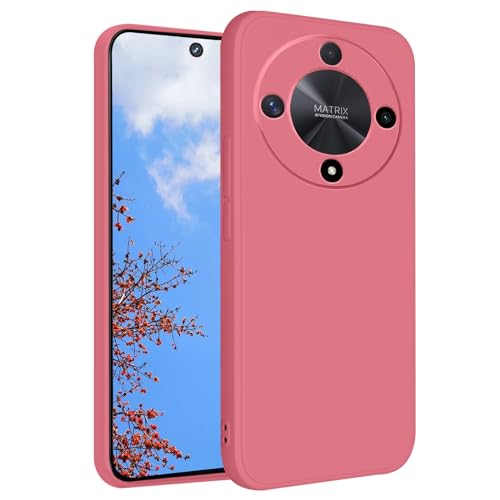 Phone Case for Honor Magic 6 Lite, Silky Soft Touch for Honor Magic 6 Lite Case Silicone Shockproof Slim Cute Anti Fingerprint Protective Cover Aesthetic (Camellia Red) - color: Camellia Red