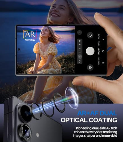 HelloDeere for Samsung Galaxy Z Fold 8 Camera Lens Protector, Military-Grade 9H+ Tempered Glass with AR Optical Tech HD Anti-Glare Anti-Scratch Metal Individual Ring Easy Install Case Friendly, Black - color: Z Flod 8 (Black)
