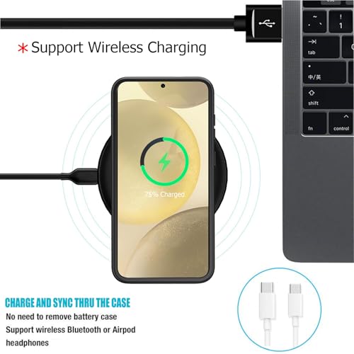 Battery Case for Galaxy S24 Plus,[12000mAh]Large capacity Slim Portable Protective Fast Charging Case Battery Case Compatible with Galaxy S24 Plus(6.7inch) Wireless Charging Case with Carplay-Black - size: Galaxy S24 Plus