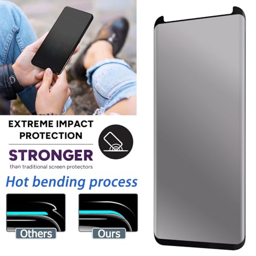 Compatible for Samsung Galaxy Note 9 Screen Protector Tempered Glass Privacy Film [Case Friendly] [3D Curved Edge] [Anti-Scratch] [High Definition] (2 Pack, Black/Clear)