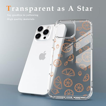 IAIYOXI Clear Case for iPhone 16 Pro Max, [Crystal Clear Military-Grade Drop Protection], Non-Yellowing, Slim Lightweight Transparent TPU Bumper Phone Case Cover Design - Line Lemon - color: Line Lemon, size: iPhone 16 Pro Max