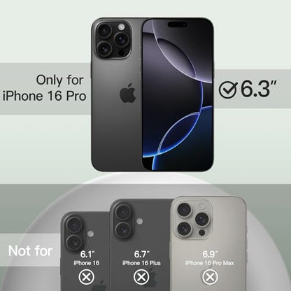 JETech Silicone Case for iPhone 16 Pro, Midnight Green | Silky Soft Touch, Shockproof Protection, Scratch Resistant, Microfiber Lining - color: Midnight Green, size: iPhone 16 Pro