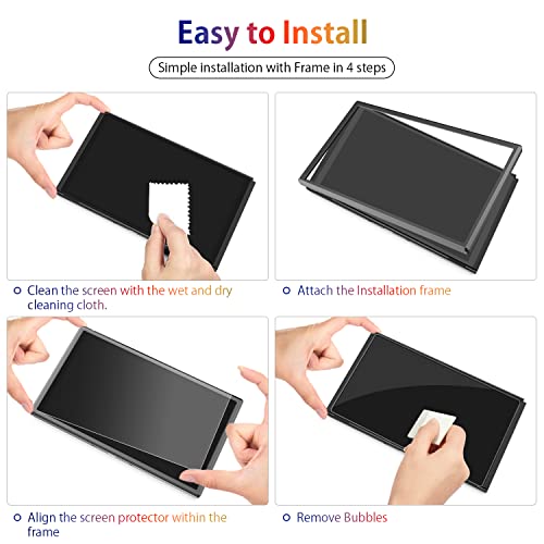daydayup [4 Pack] Tempered Glass Screen Protector Compatible with Nintendo Switch OLED Model 2021 - with [Alignment Frame] Transparent HD Clear Screen Protector for Accessories & Console - size: 7"