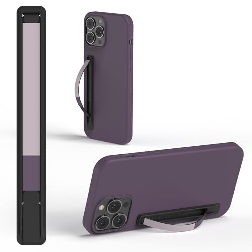 SleekStrip SleekGrip-Essential Ultra Thin Phone Grip Stand,Slim Metal Finger Loop Ring Hand Holder Strap Cell Phone Grips for iPhone 16 Pro Max,17 Air,Android,Case Back - Black x Purple Dusk - color: Matte Black x Purple Dusk