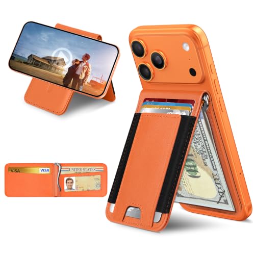 ExtreLife for MagSafe Wallet with Money Clip, ID Window & 8 Card Holder - color: Cosmic Orange