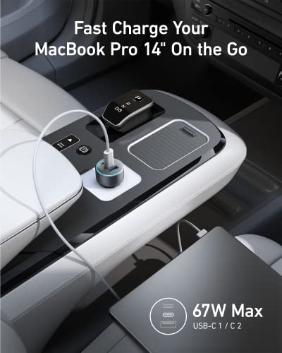 Anker 535 67W 3-Port Compact PowerIQ 3.0 USB C Car Charger