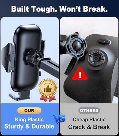 VICSEED 2026 Ultimate Sturdy Car Phone Holder [Upgraded 95+LBS Strongest Suction] Universal Long Arm Cellphone Mount for Car Dashboard Windshield Vent Truck Boat for iPhone 18 17 16 Pro Max & Android - color: Classic Black