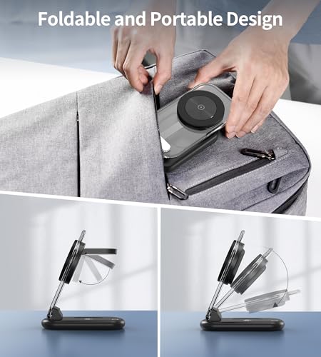 Mukiya 3 in 1 Magnetic Wireless Charging Station for Apple Devices - color: Upgraded Black