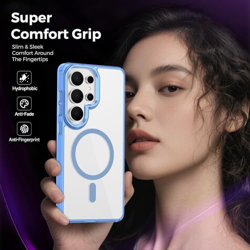 Lunivop for Samsung Galaxy s26 Ultra Case Hard [Compatible with Magsafe Wireless Charging] Yellowing Resistant Magnetic Cover Clear para S 26 Ultra 6.9 '' 5G 2026 Rugged Best Phone Cases Light Blue - color: Light Blue, size: Compatible with Samsung Galaxy
