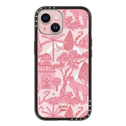 CASETiFY for iPhone 15 Case - Compact Compatible with MagSafe | Slim and Sleek | 4ft. 2x Military Grade Drop Protection | Cheetah Paradise Pink | Black - color: 11. Cheetah Paradise Pink, size: Iphone 15 (Magsafe)