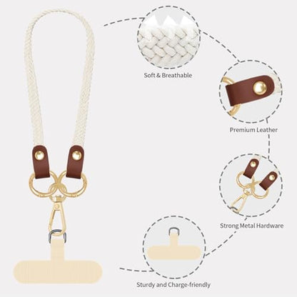 Hovmwey Stretchy Phone Lanyard Tether, 2 Pack Phone Leash Anti-theft Phone Strap for Anti-drop Outdoor Hiking Cycling Climbing Universal for Most Cell Phones, Starlight - color: Starlight