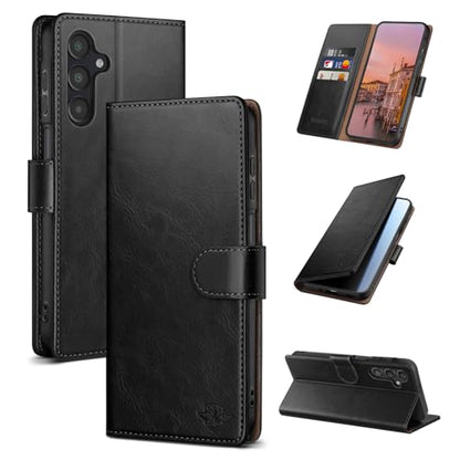 Wallet Case for Samsung Galaxy A16 5G, Black | RFID-Blocking Card Holder, Kickstand, Magnetic Closure, PU Leather Folio Flip Cover, Protective Women Men Cases - color: Black, size: SamsungGalaxy A16