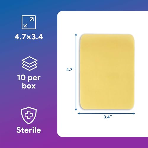 Honey Hydrogel Sheet Dressing 4.7"x3.4" - 10 Hydrogel Sheets with 30% Medical Grade Honey for Wounds - Good for Ulcers, Surgical Wounds, Donor Sites, Cuts, Abrasions, and More