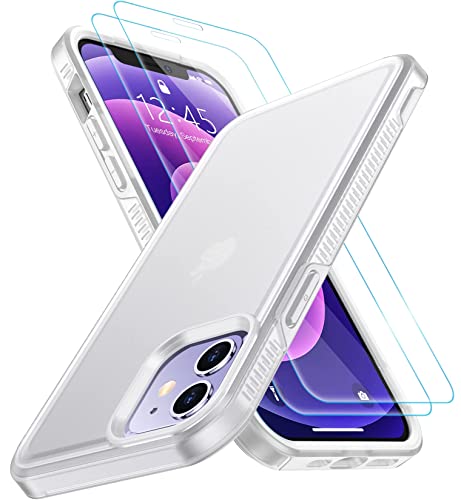 SPIDERCASE for iPhone 12 Case/iPhone 12 Pro Case, [10 FT Military Grade Drop Protection] [with 2 pcs Tempered Glass Screen Protector] Protective Case with Sleeves for iPhone 12/12 Pro (Frosted Clear) - color: Frosted Clear, size: for iPhone 12/12 Pro