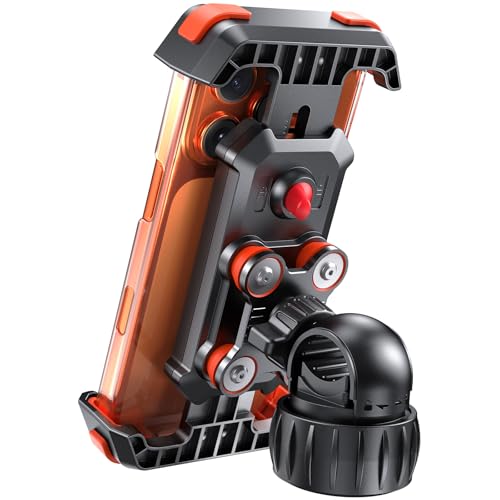 LOXP Anti-Shake Bike Phone Holder with 2026 Dual Vibration Dampener - color: Orange