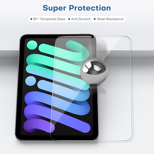 SPARIN 2 Pack Screen Protector for iPad Mini 7 (A17 Pro)/Mini 6 8.3 Inch | Tempered Glass for iPad Mini 7th Gen 2024/ 6th Gen 2021, Anti-Scratch, Case Friendly, HD Clear, Apple Pencil Compatible - size: iPad Mini 6 2021